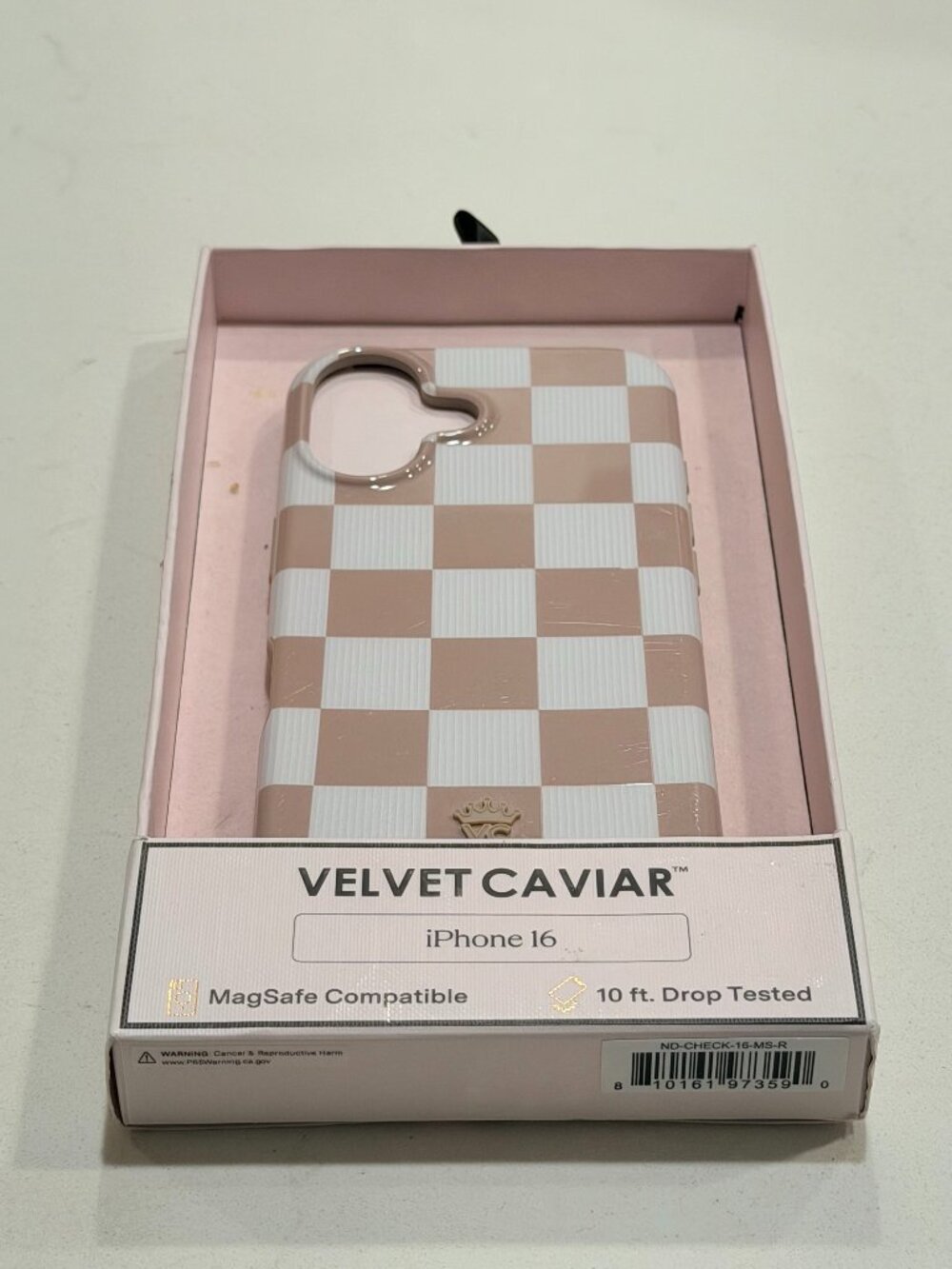 Velvet Caviar Nude Vibe Checker iPhone Case - iPhone 16 - New in Box